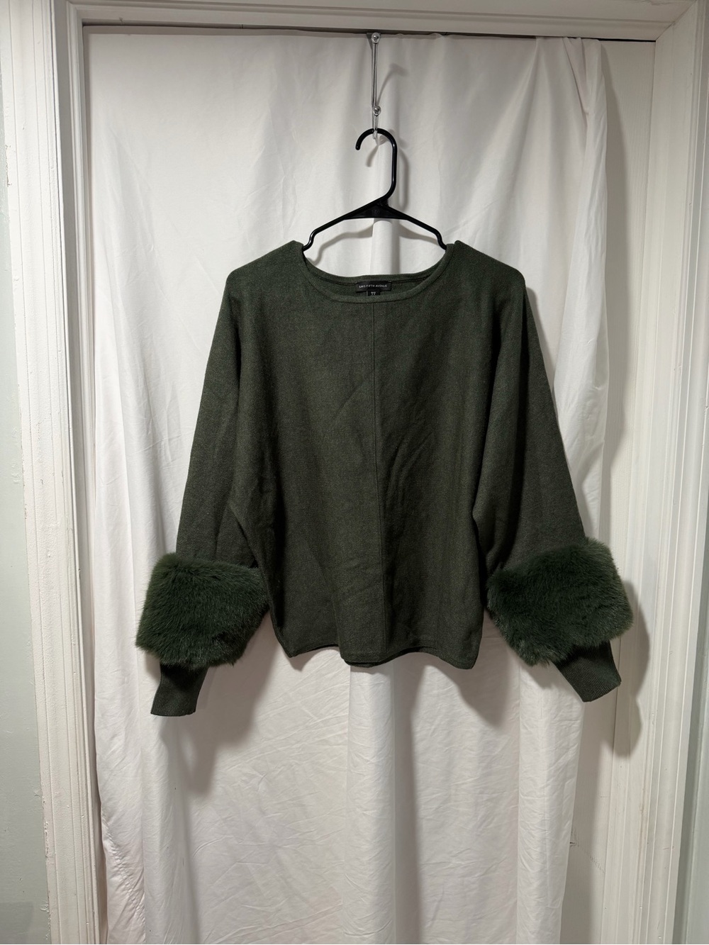 Saks Fifth Avenue Olive Green Crewneck Sweater